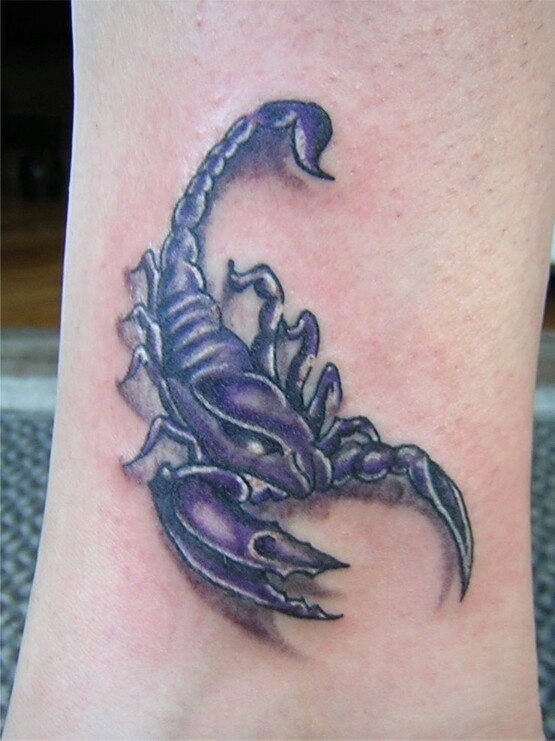 Realistic scorpion tattoo design for men and women on ankle tattoo ideas