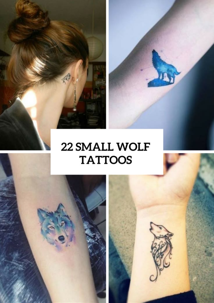 Small wolf tattoos design for women, watercolor and abstract wolf tattoo ideas tattoo ideas