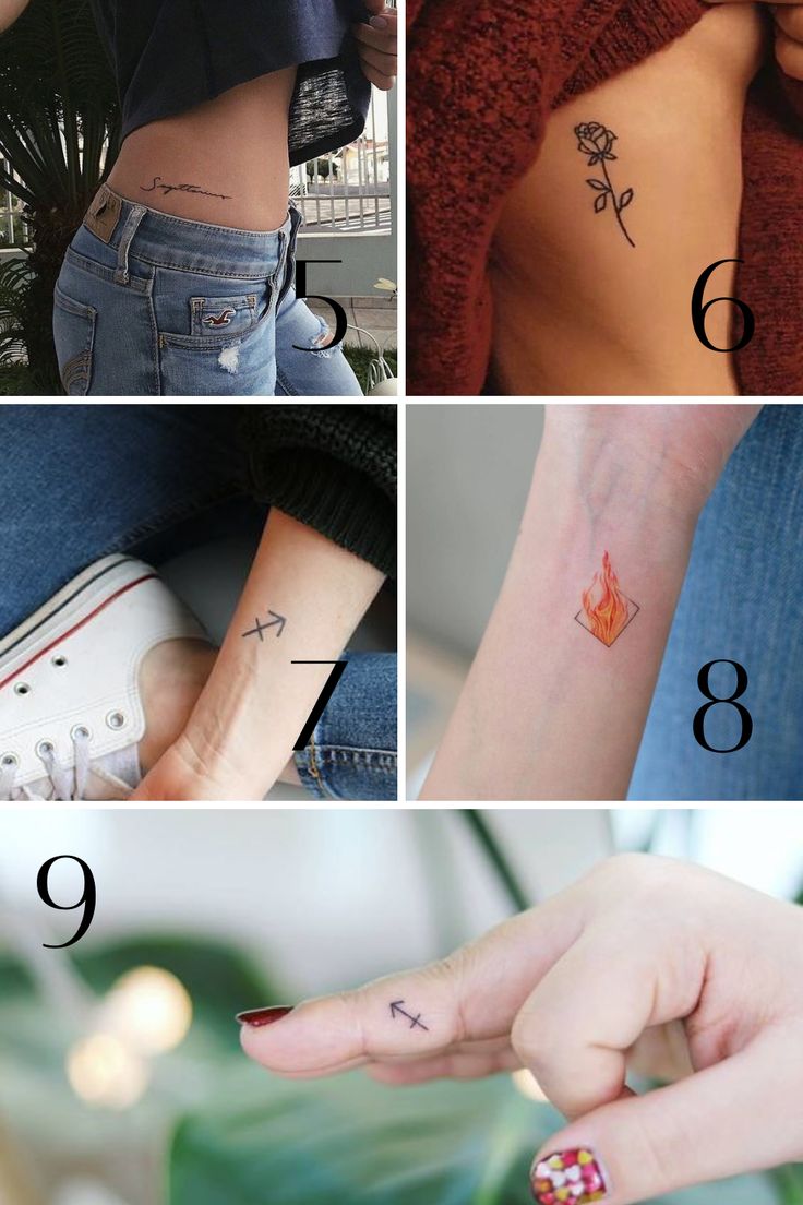 Minimalist Sagittarius and rose tattoo design for women tattoo ideas