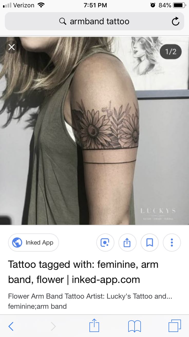 Floral arm band tattoo design for women tattoo ideas