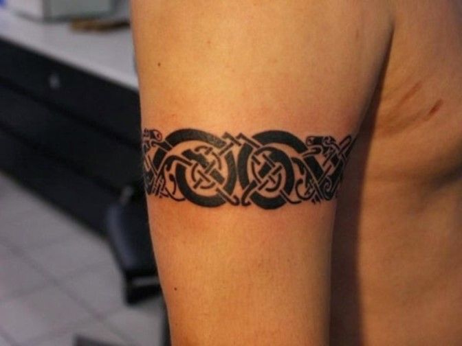 Tribal dragon armband tattoo design for men tattoo ideas