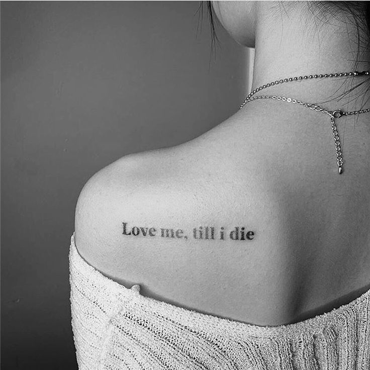 Fine line quotes tattoo design for women on shoulder tattoo ideas