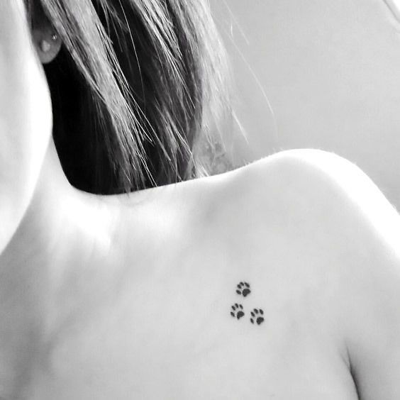 Minimalist paw print tattoo design for women on shoulder tattoo ideas