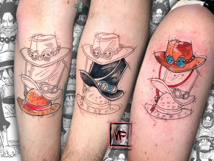Sketchy hat and skull tattoo design for men and women on arm tattoo ideas