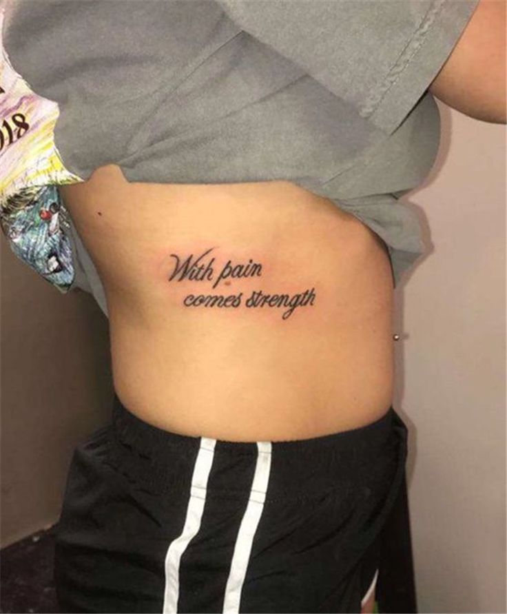 Script quote tattoo design for women on rib tattoo ideas
