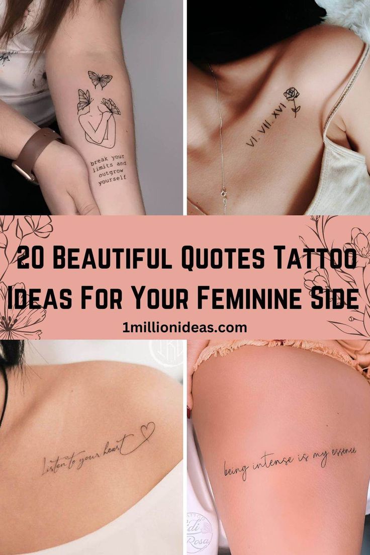 Fine Line butterfly with quotes and rose tattoo design for women on arm and shoulder and thigh tattoo ideas
