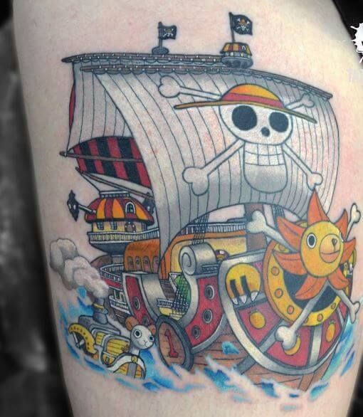 Anime One Piece tattoo design for men and women on thigh tattoo ideas