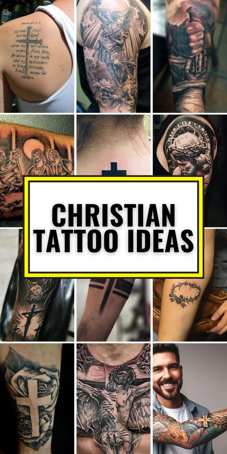 Realistic cross and crown tattoo design for men and women on arm and back tattoo ideas
