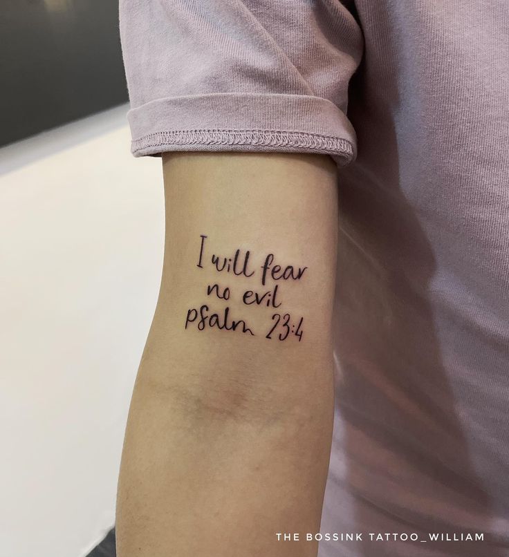 Scripture tattoo design with bible verses and quotes for women on arm tattoo ideas