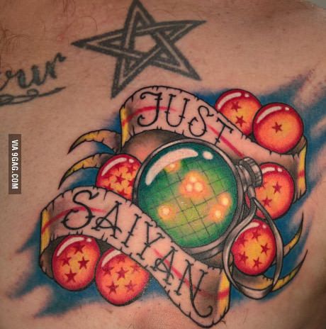 Traditional Dragon Ball Z tattoo design for men on chest tattoo ideas