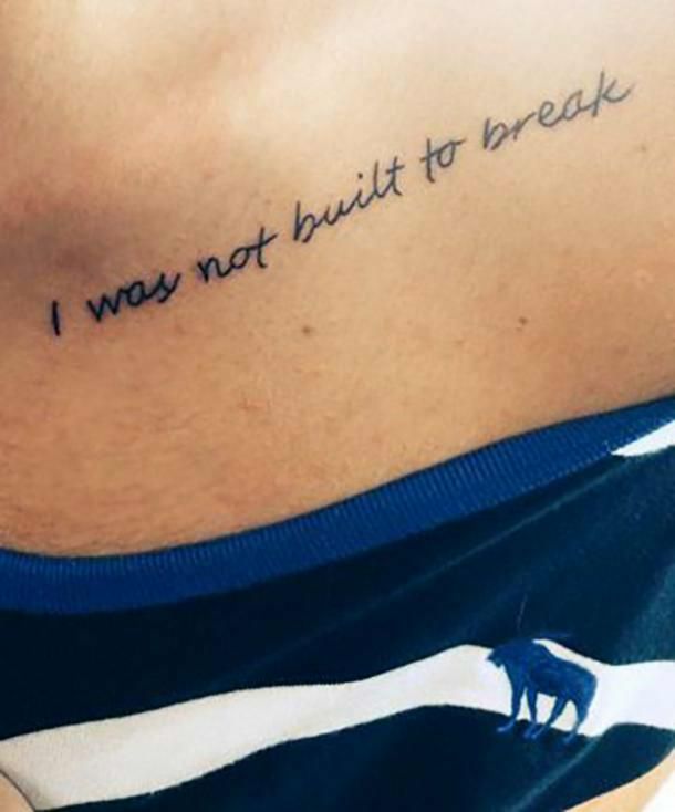 Script quote tattoo design for women on chest tattoo ideas