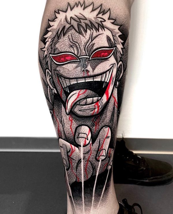 Anime One piece tattoo design for men on leg tattoo ideas