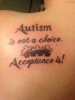 Autism awareness script tattoo design for women on back tattoo ideas