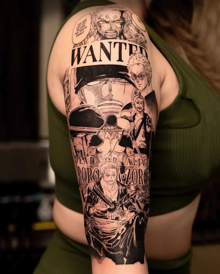 Black and Grey One piece tattoo design for women on arm tattoo ideas