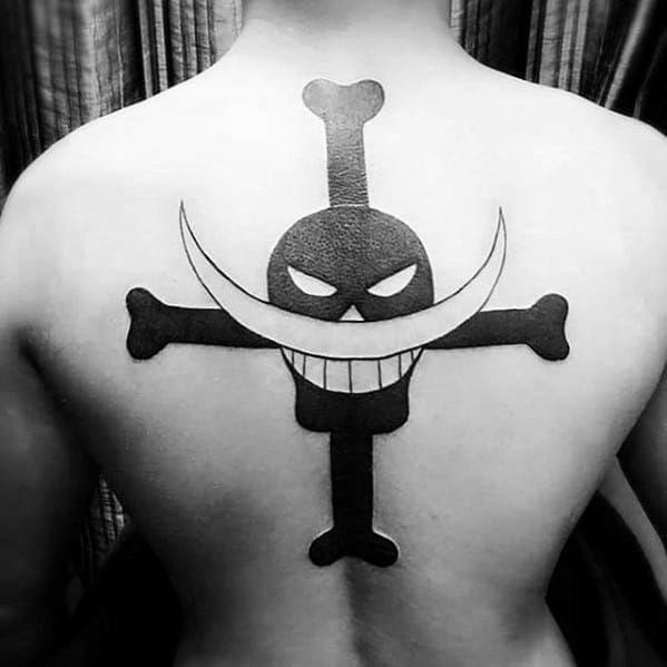 Black and Grey One piece tattoo design for men on back tattoo ideas
