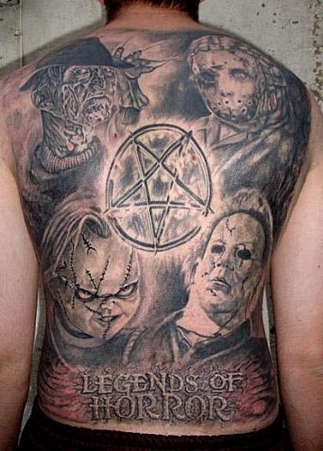 Realism horror tattoo design for men on back tattoo ideas