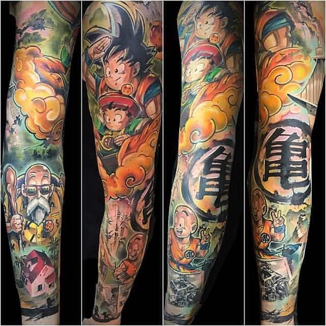 Traditional Dragon Ball Z tattoo design full sleeve for men and women tattoo ideas