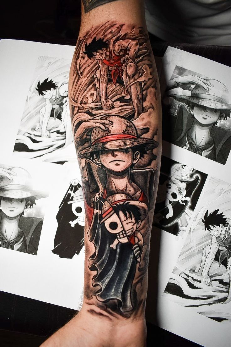 Realism One Piece tattoo design for men on forearm tattoo ideas