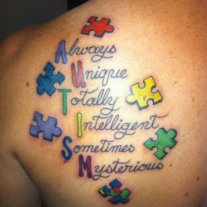 Autism awareness quote tattoo design for men on shoulder tattoo ideas