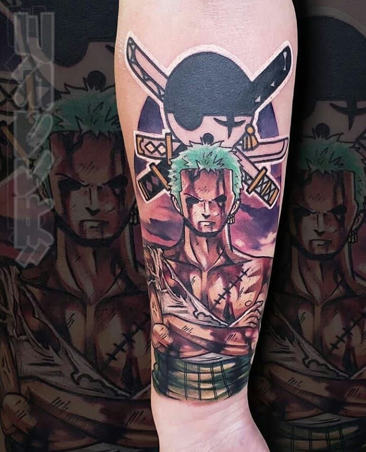 Anime sword and One piece tattoo design for men on forearm tattoo ideas