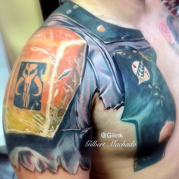 Realistic Star Wars tattoo design for men on arm and chest tattoo ideas