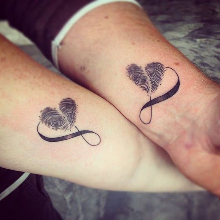 Matching hearts and infinity symbol tattoo design for men and women tattoo ideas