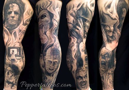 Realism horror tattoo design for men women on leg tattoo ideas