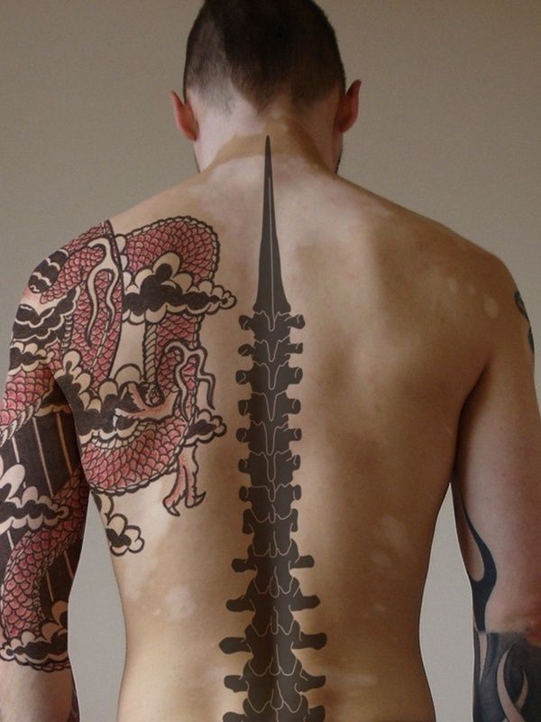 Traditional dragon tattoo design for men on back and arm tattoo ideas