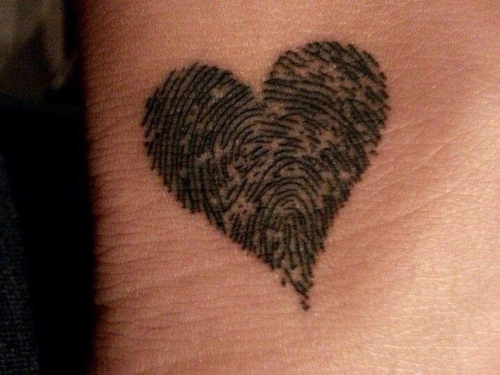 Heart fingerprint tattoo design for men and women on wrist tattoo ideas