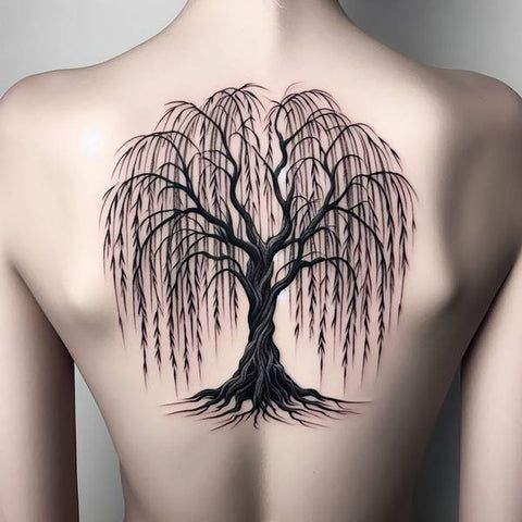 Realistic tree tattoo design for women on back tattoo ideas