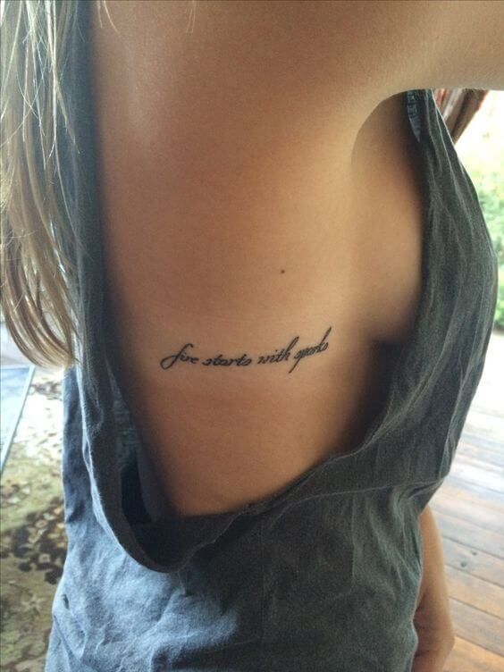 Script quote tattoo design for women on chest tattoo ideas