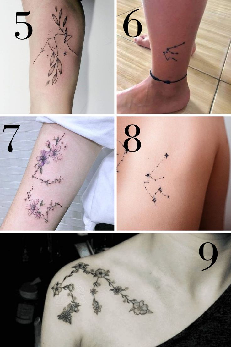 Gemini flower tattoo ideas for women on forearm, back, and shoulder tattoo ideas