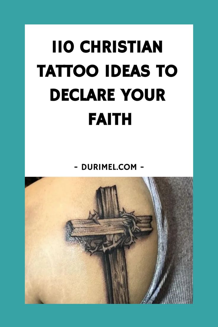 Realistic cross and Christian tattoo design for women on shoulder tattoo ideas
