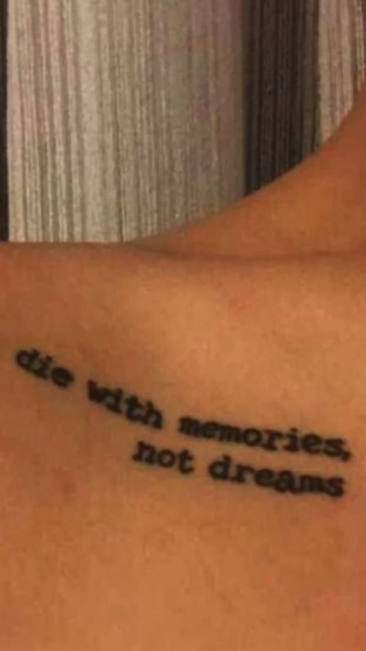 Script quote tattoo idea for women on shoulder tattoo ideas
