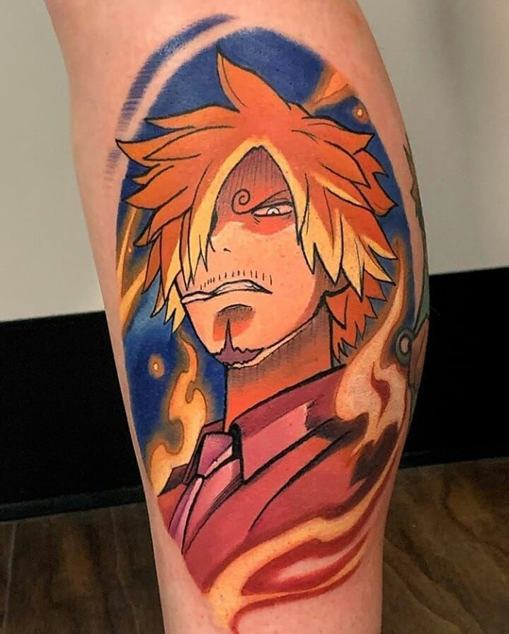 Anime Naruto tattoo design for men on leg tattoo ideas