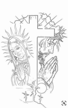 Realistic cross, Jesus, and religious tattoo design for men and women on back tattoo ideas