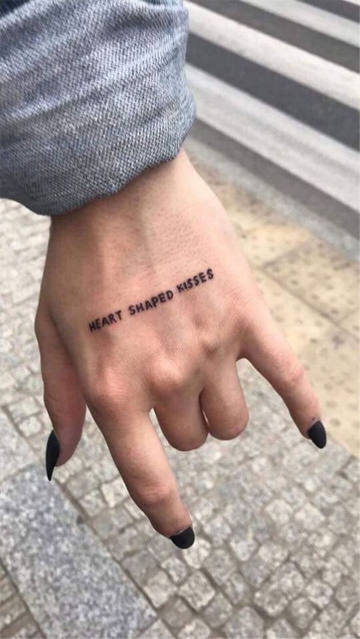 Script quote tattoo design for women on hand tattoo ideas