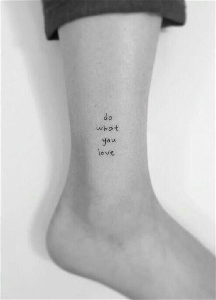 Minimalist quote tattoo design for women on ankle tattoo ideas
