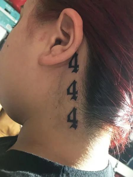 444 tattoo design for women on neck tattoo ideas