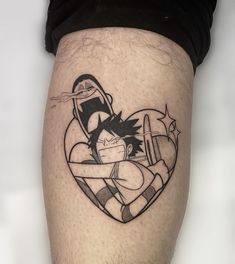 Anime One piece tattoo design for men on leg tattoo ideas