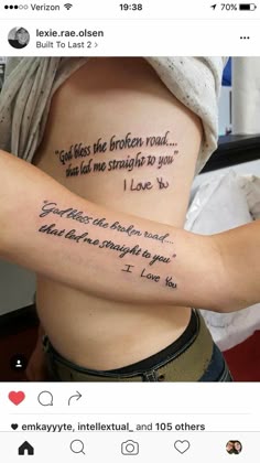Quote tattoo design for women on rib and forearm tattoo ideas