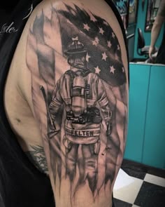 Realistic American flag tattoo design for men on full sleeve tattoo ideas