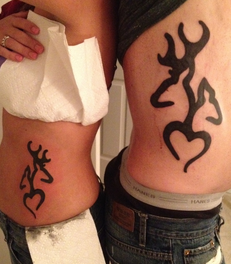 Tribal deer heart tattoo design for men and women on rib and forearm tattoo ideas
