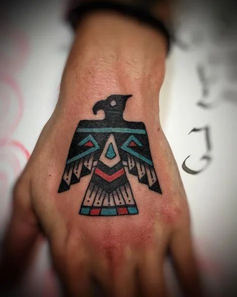 Native american eagle traditional tattoo design for men on hand tattoo ideas