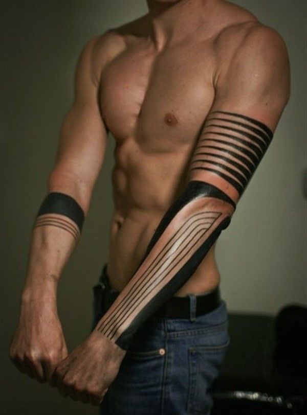 Geometric linework tattoo design for men on forearm tattoo ideas
