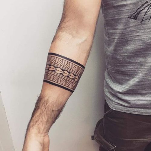 Tribal pattern arm band tattoo design for men tattoo ideas