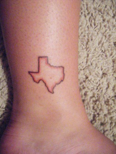Texas outline tattoo design for women and men on ankle tattoo ideas