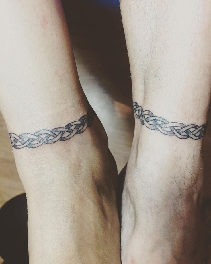 Blackwork Celtic knot tattoo design for men, women on ankle tattoo ideas
