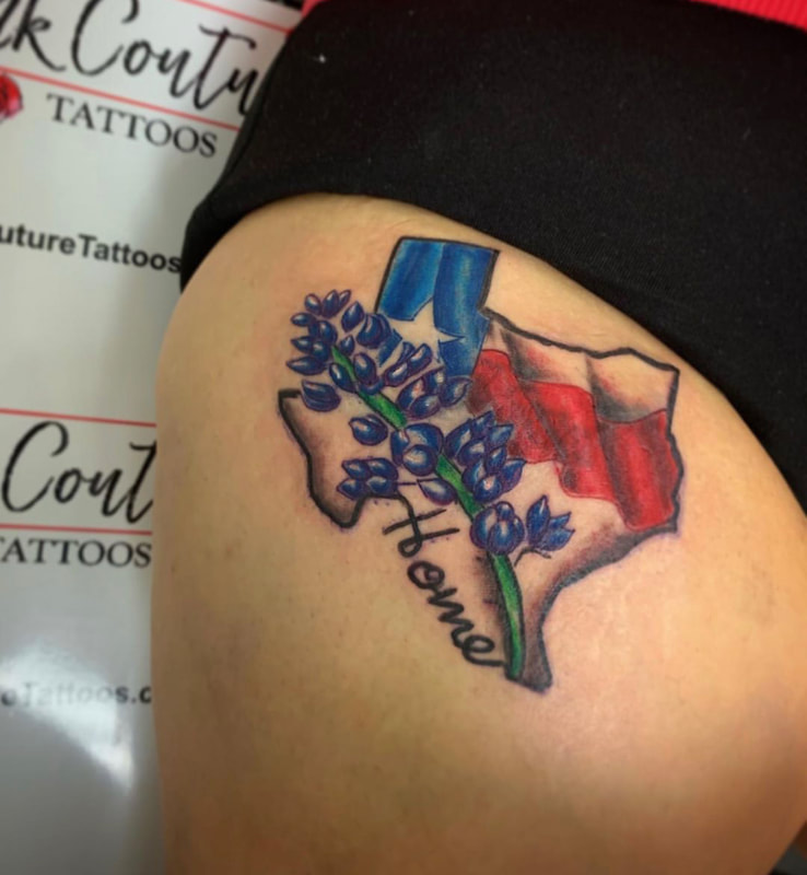 Realistic Texas flower tattoo design for women on hip tattoo ideas