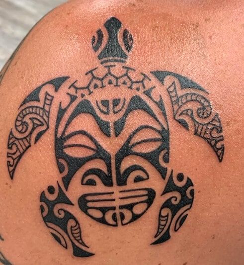 Tribal turtle tattoo design for men and women on shoulder tattoo ideas